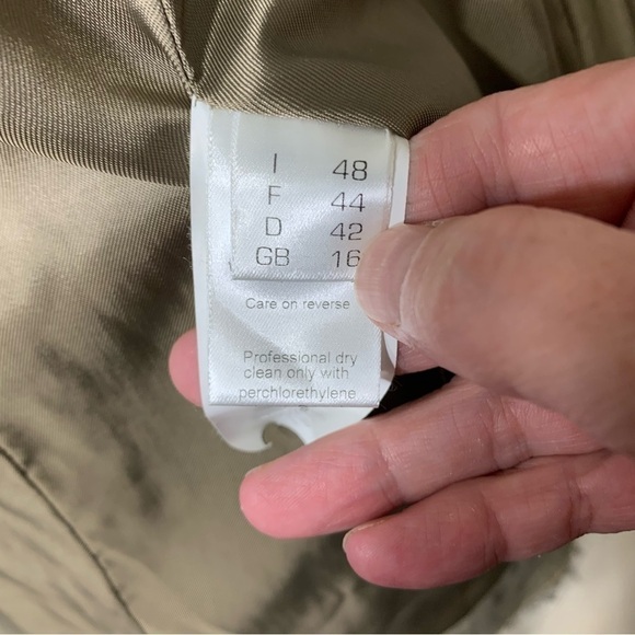 Gossip Blazer Jacket Waffle Knit Sz 48 M-L Green Tan Buttons Up Frayed Italy - Picture 13 of 16